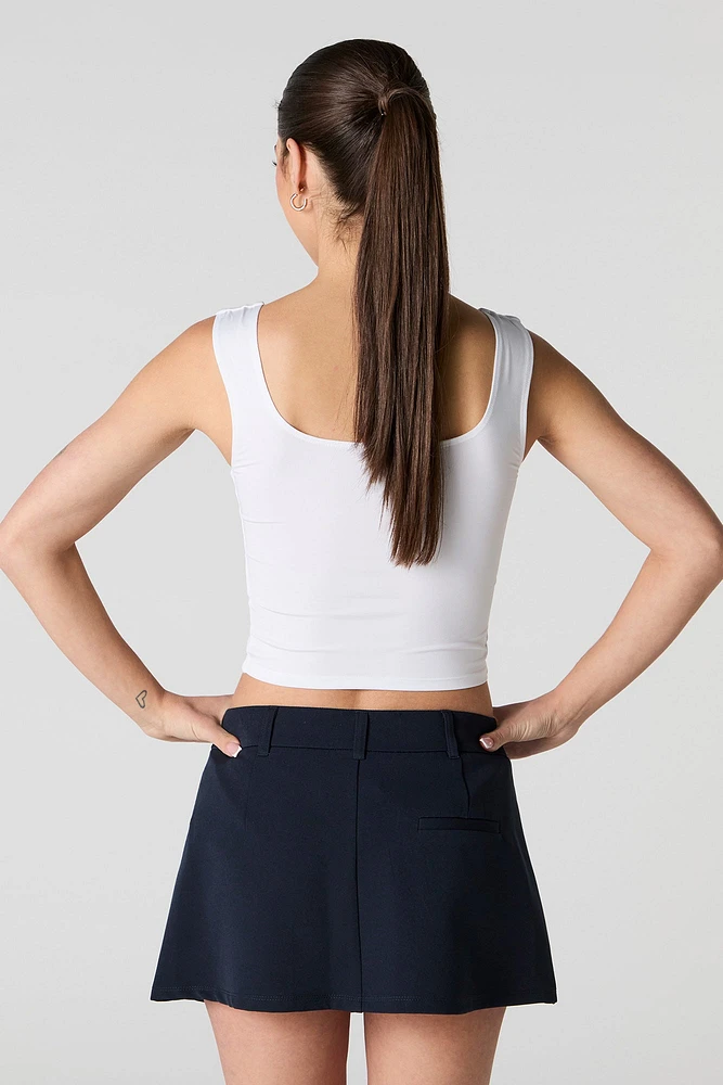 Drawstring Pleated Skort