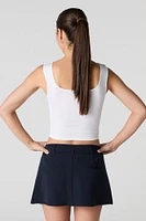 Drawstring Pleated Skort