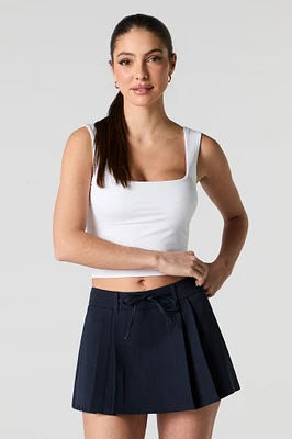 Drawstring Pleated Skort