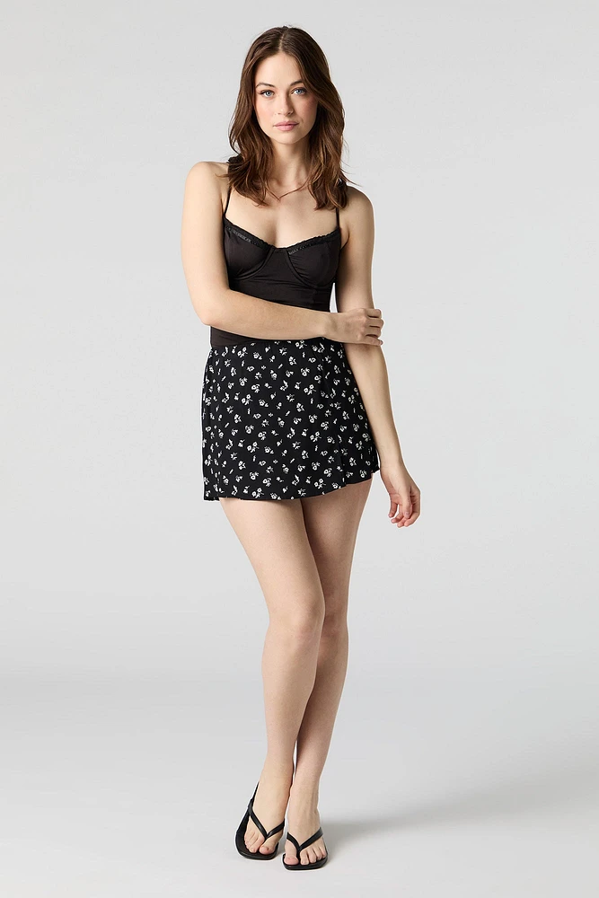 Printed Slit Mini Skort