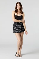 Printed Slit Mini Skort