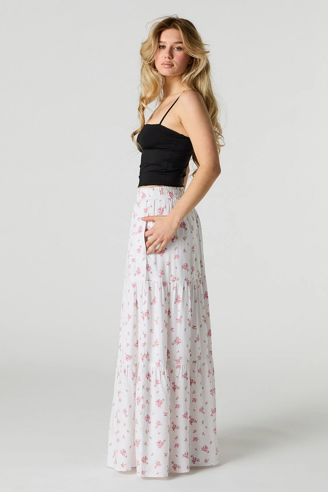 Tiered Maxi Skirt with Pockets
