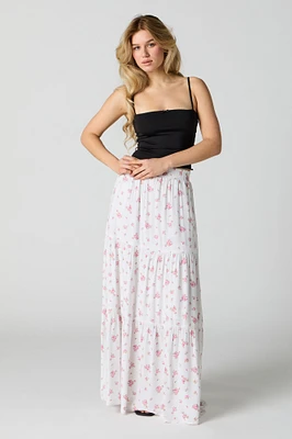 Tiered Maxi Skirt with Pockets