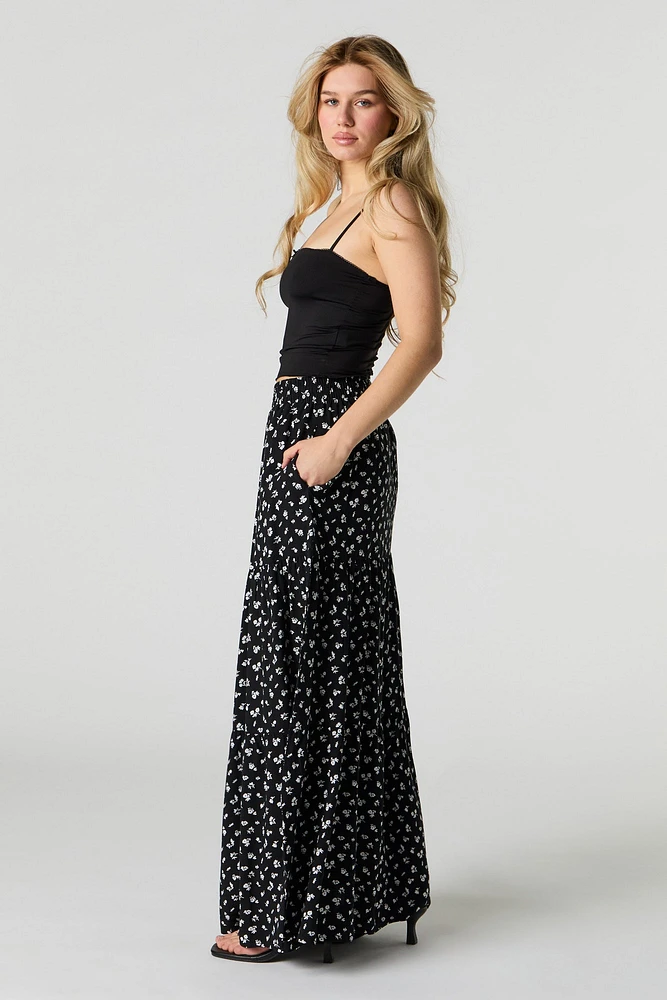 Tiered Maxi Skirt with Pockets
