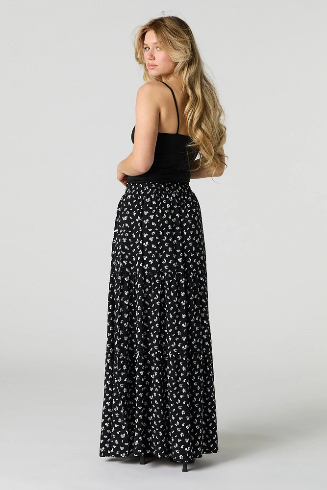 Tiered Maxi Skirt with Pockets