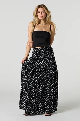 Tiered Maxi Skirt with Pockets