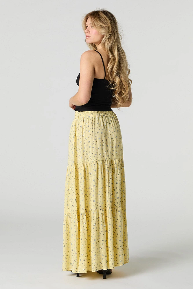 Tiered Maxi Skirt with Pockets