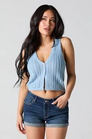 Short remonte-fesses mi-taille en denim délavé fonc