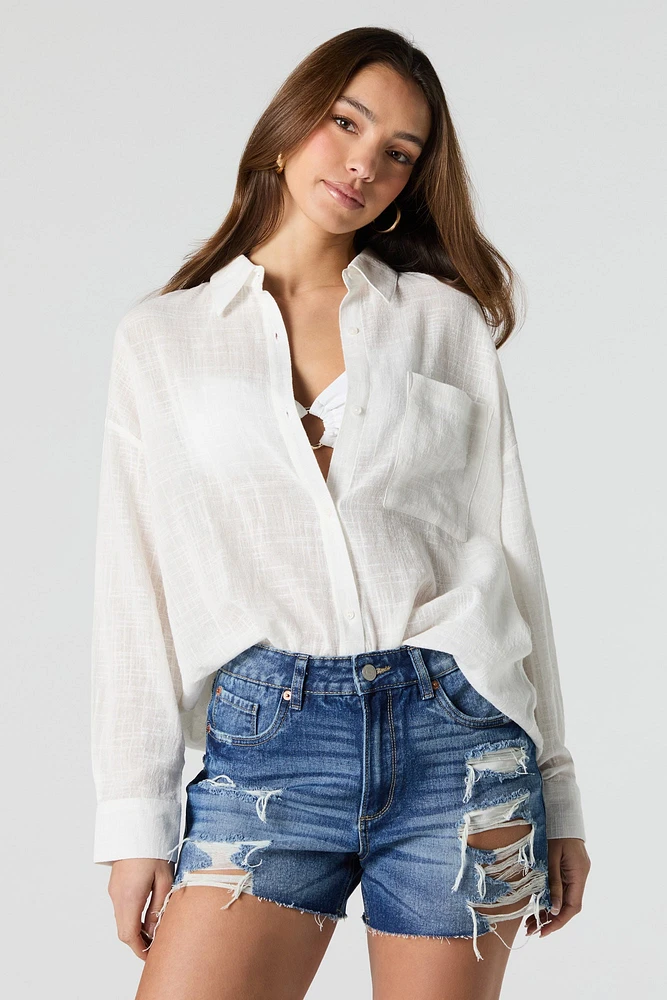Distressed Boyfriend Denim Short