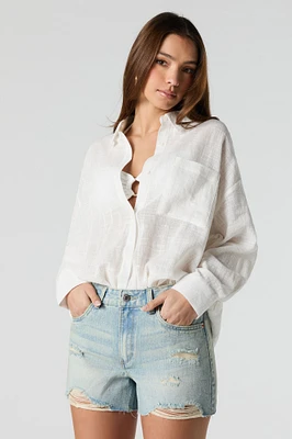 Short de coupe garçonne en denim d'aspect us