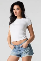 Medium Wash Distressed Rigid Short