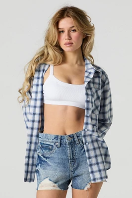 Vintage Medium Wash Distressed Denim Short