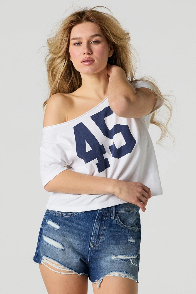 Short en denim d'aspect usé délavé fonc