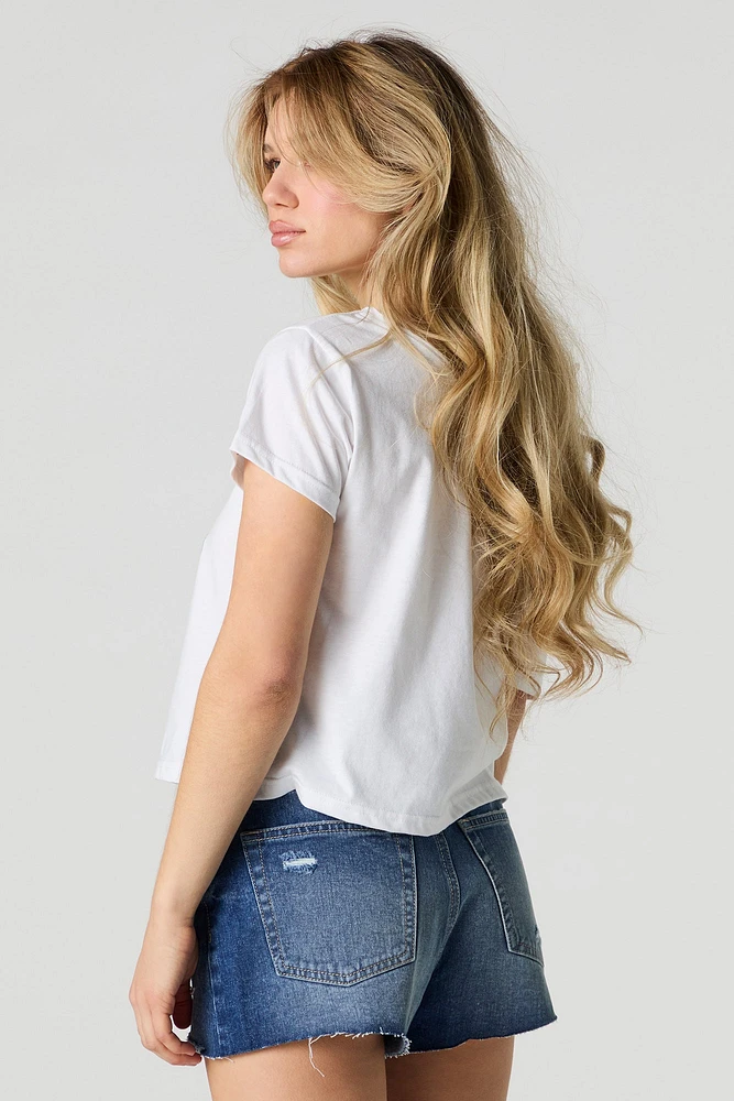 Dark Wash Distressed Denim Short
