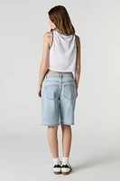 Light Wash Distressed Jort