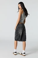 Jupe-short cargo en denim