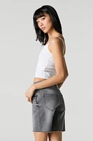 High Rise Longline Denim Short