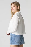 Wash Rolled Hem Stretch Denim Short