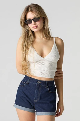 Rinsed High Rise Rolled Hem Short