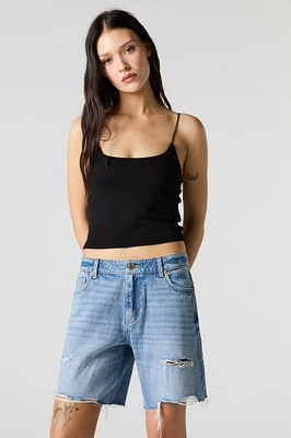 Medium Wash Distressed Jort