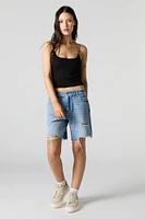 Medium Wash Distressed Jort