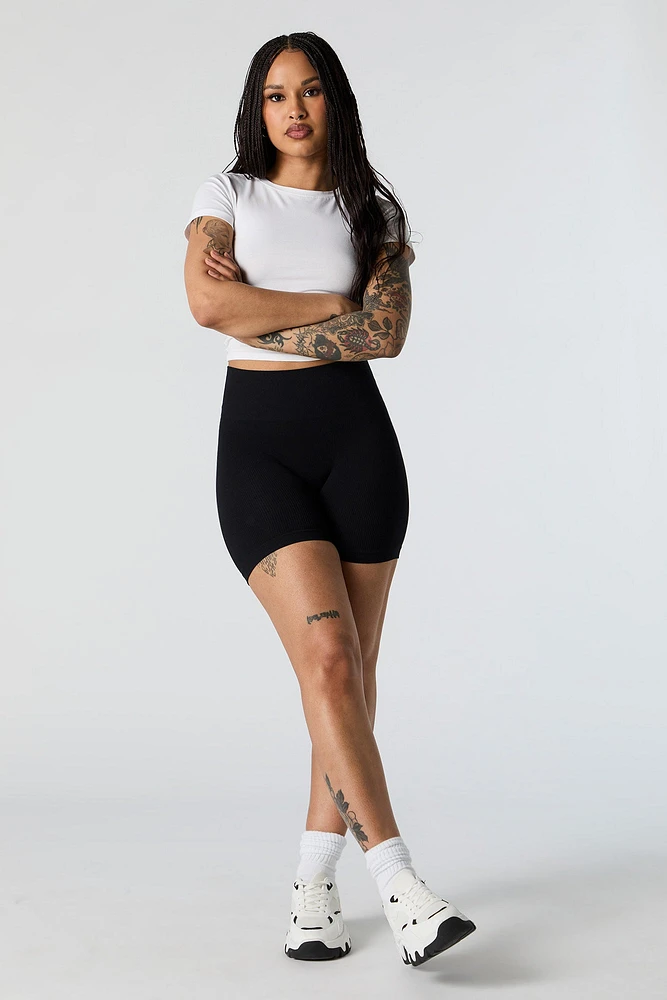 Seamless Ribbed Biker Short