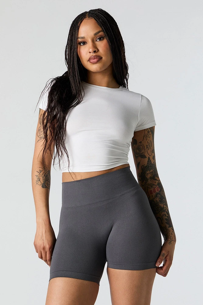 Seamless Ribbed Biker Short