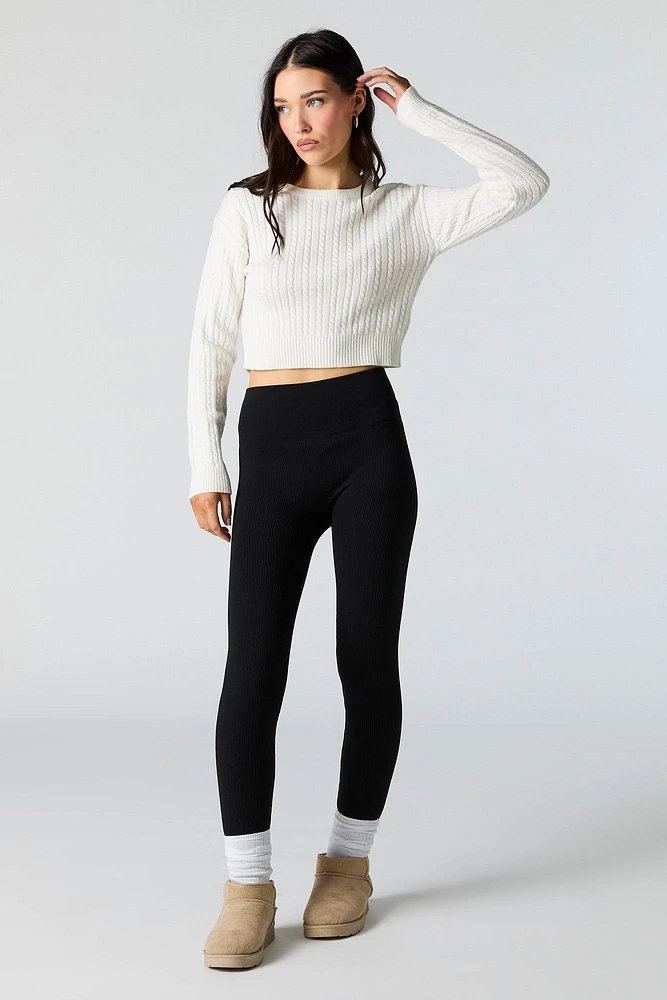 High Rise Seamless Ribbed Legging