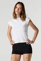 Graphic Foldover Waist Shortie