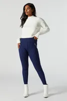 Pinstriped Zipper Pocket Legging