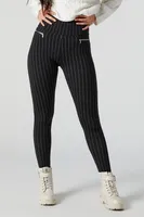 Pinstriped Zip Pocket Legging