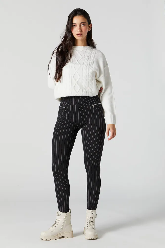 Pinstriped Zip Pocket Legging