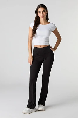 Legging doux à jambe évasée