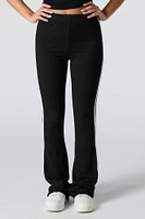 Soft Ribbed Side Striped Flare Pant