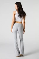 Pantalon Ã  jambe Ã©vasÃ©e avec bande de taille pliÃ©e