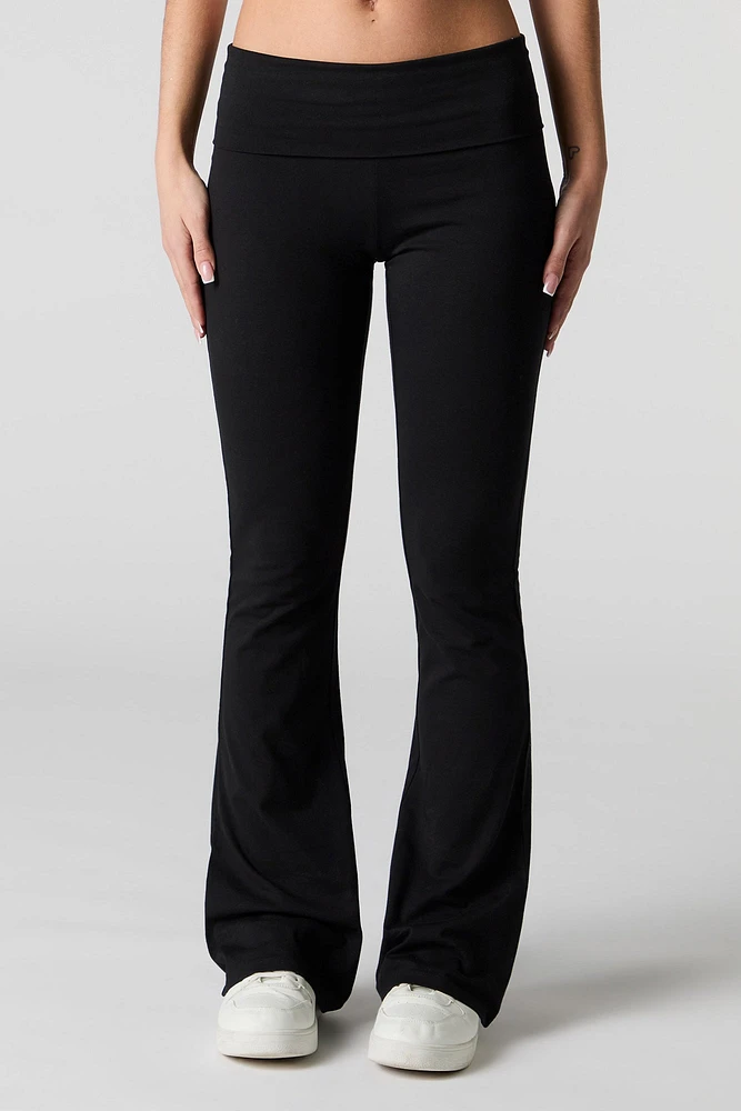 Foldover Waist Flare Legging