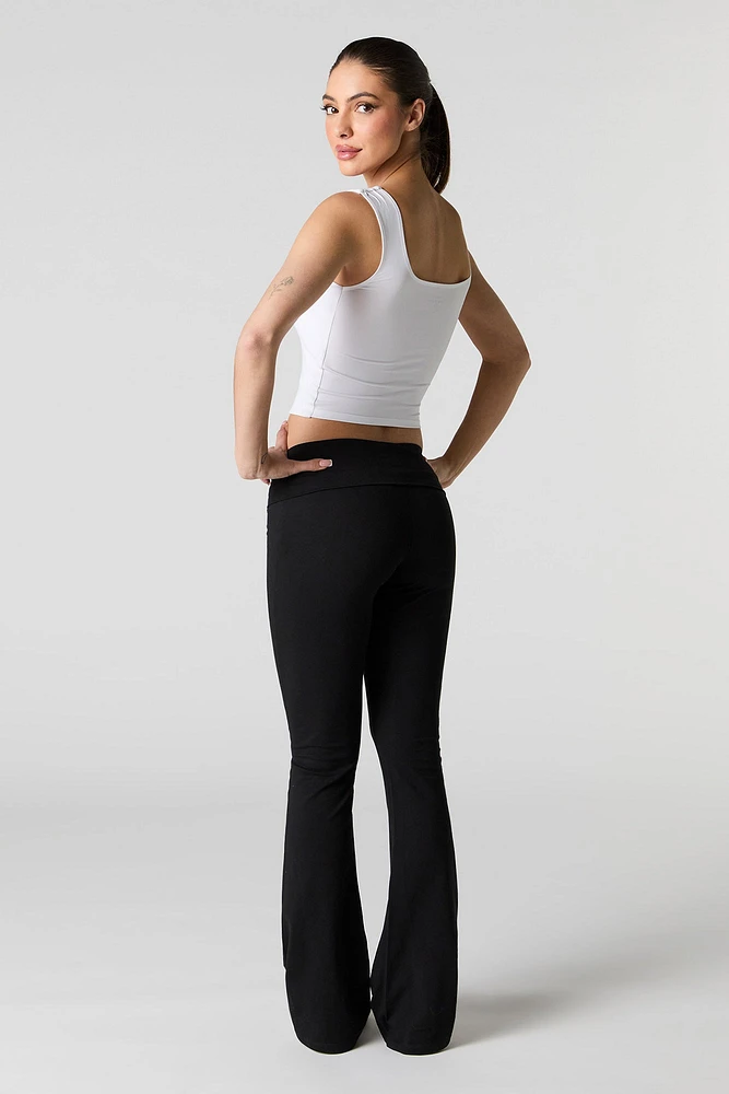 Foldover Waist Flare Legging