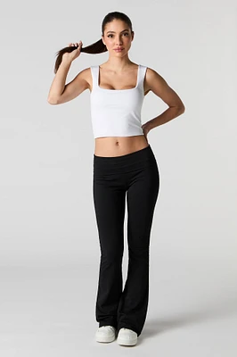 Foldover Waist Flare Legging