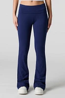 Legging à jambe évasée avec taille pliée