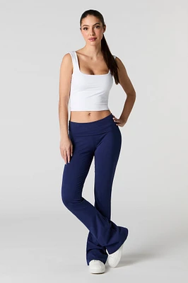 Legging à jambe évasée avec taille pliée