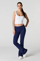 Legging à jambe évasée avec taille pliée