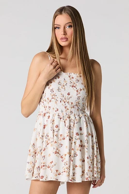 Smocked Dipped Waist Mini Romper