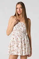 Smocked Dipped Waist Mini Romper