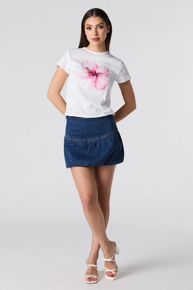 Minijupe à ourlet tulipe en denim