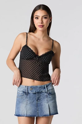Micro minijupe-short plissée en denim