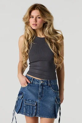 Minijupe cargo en denim avec poches multiples