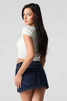 Minijupe-short en denim