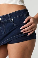 Minijupe-short en denim