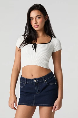 Minijupe-short en denim
