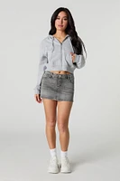 Bow Pocket embroidered Denim Mini Skort